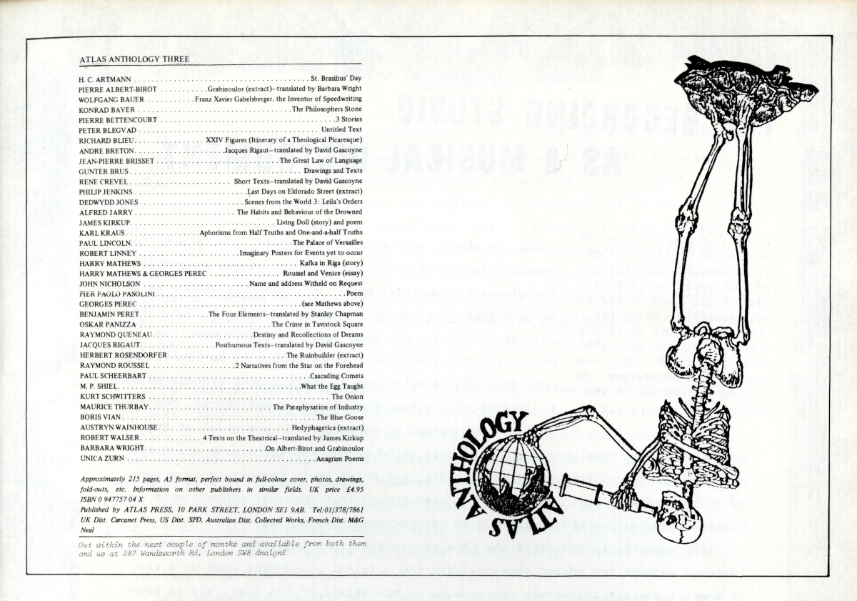 『Rē Records Quarterly Vol. 1 No. 1』（1985年、Recommended Records）Atlas Press